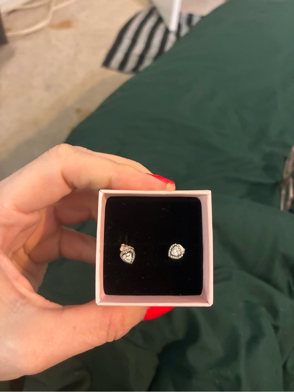 Pandora Sterling Silver Heart Halo Stud Earrings - Silver NWOT